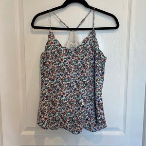 J. Crew Factory Floral Scalloped Racerback Tank Size 4.